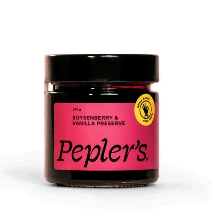 Pepler's Boysenberry & Vanilla Preserve 240g