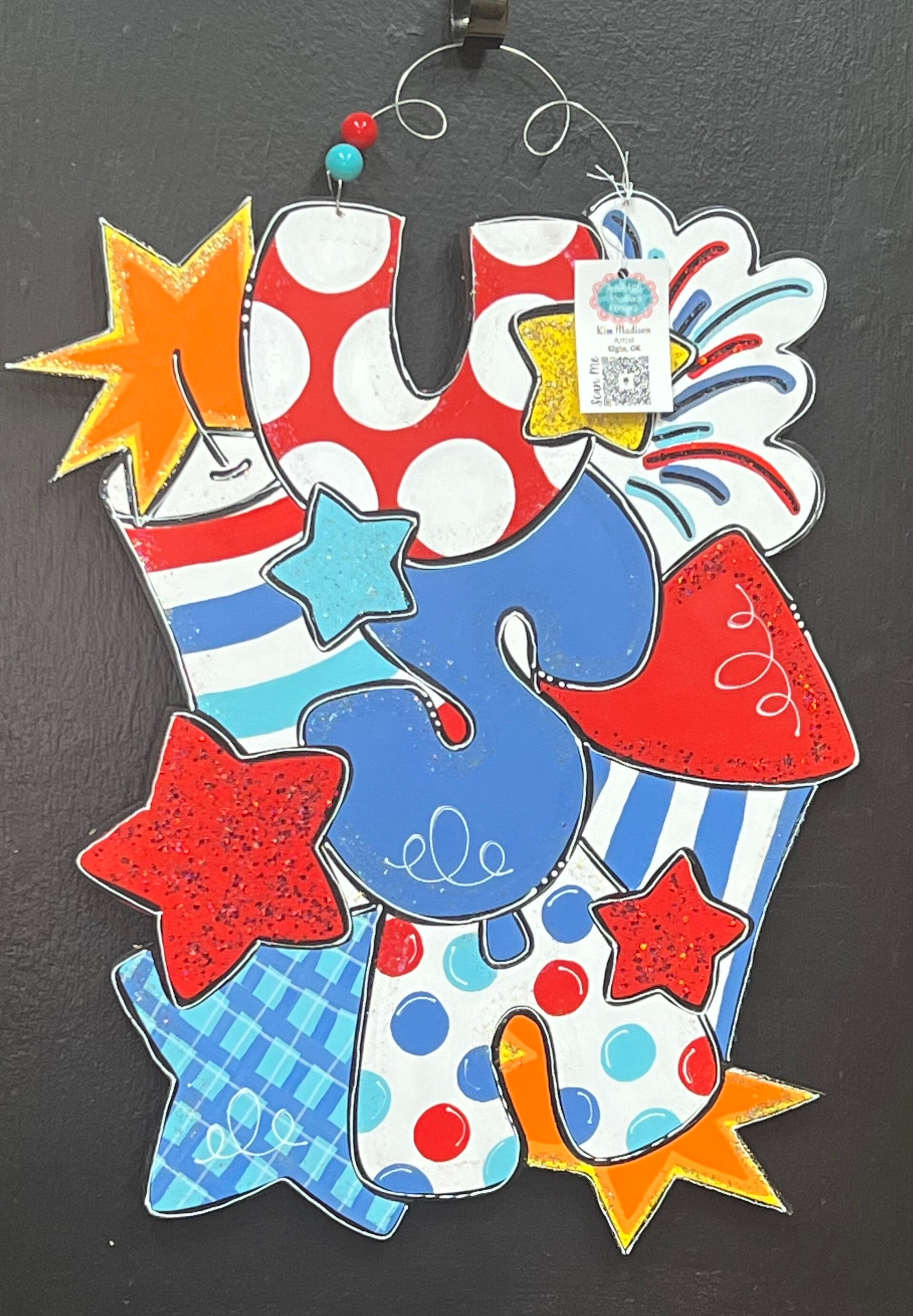 Hello Firecracker & Stars Door Hanger