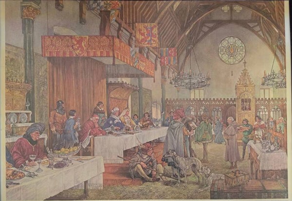 Märchenerzähler im Rittersaal im Jahr 1394