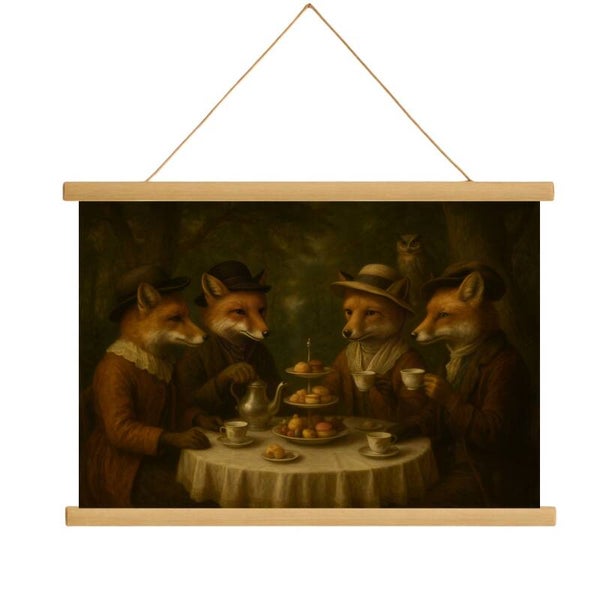 Schulposter Füchse beim High Tea