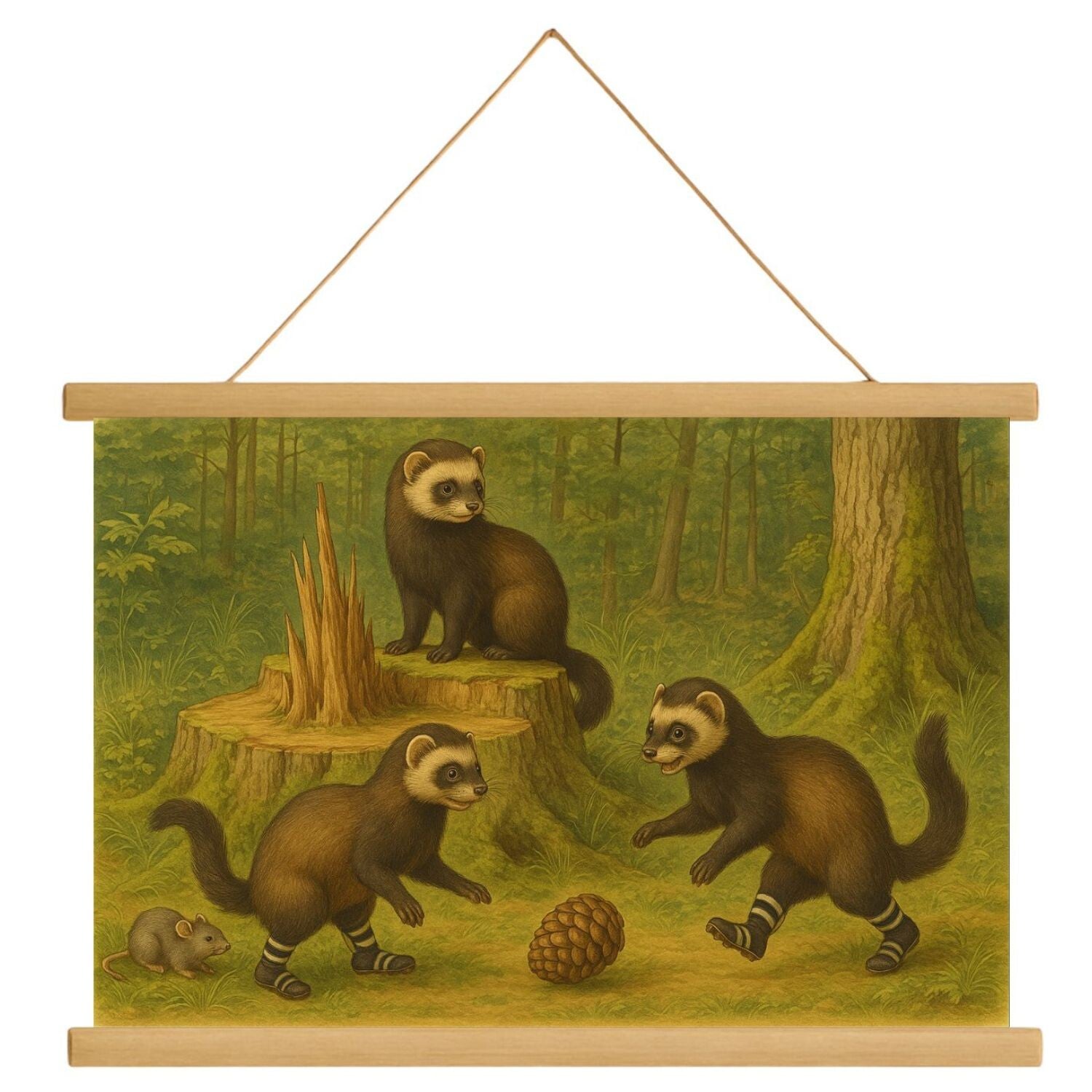 Schulposter Fußballspielende Iltisse