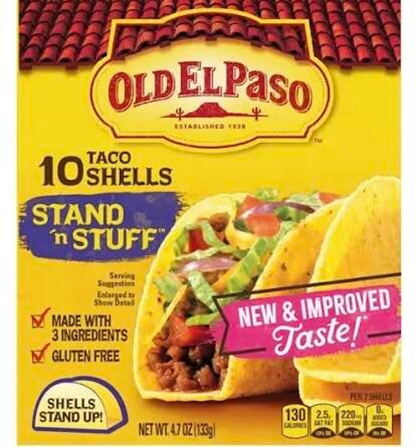 Taco Old El Paso, 10 Taco Shells, Stand in Stuff, 4.7 Oz