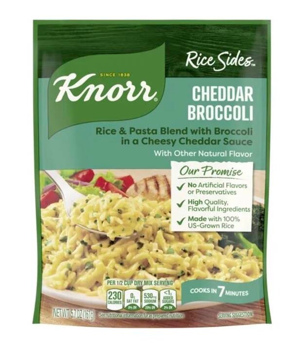 Rice sides Knorr cheddar broccoli 5.7 Oz