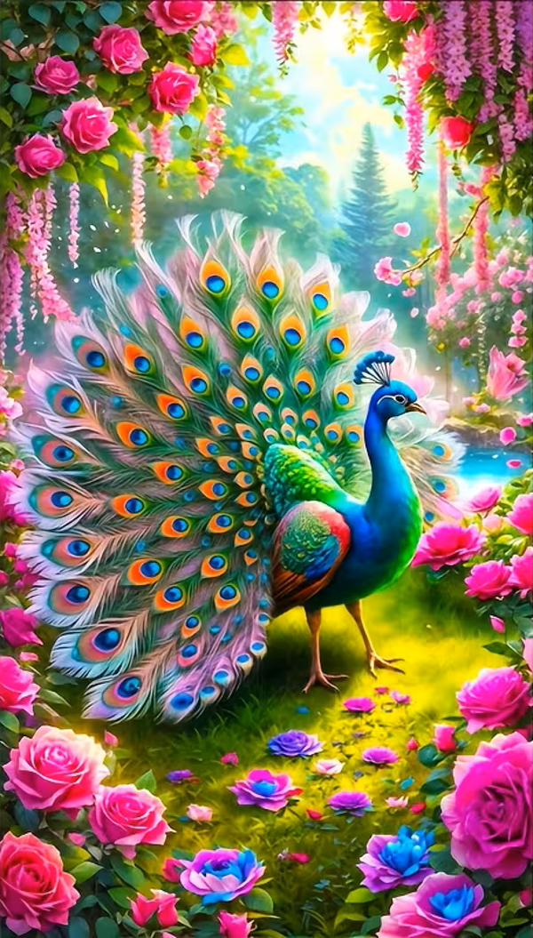 Blühender Pfau