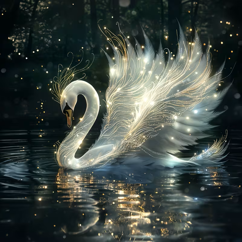 Schimmernder Schwan