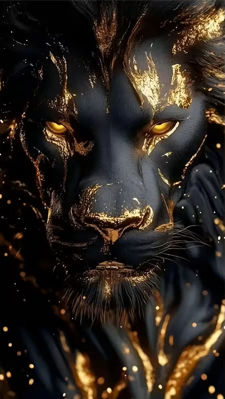 Schwarz Goldener Löwe