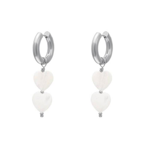 triple heart oorbellen zilver