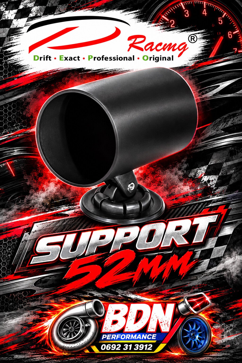 SUPPORT MANO PRESSION TURBO 52mm DEPO RACING