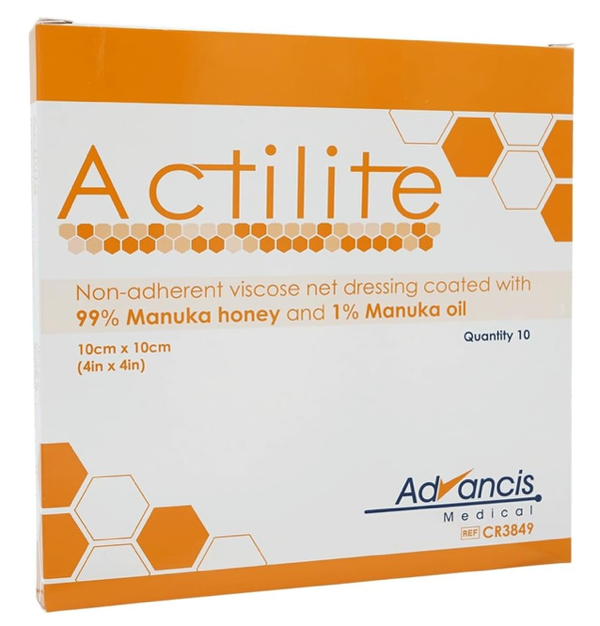 ACTILITE 10x10 cm - Honig Wundauflage - 10 Stück