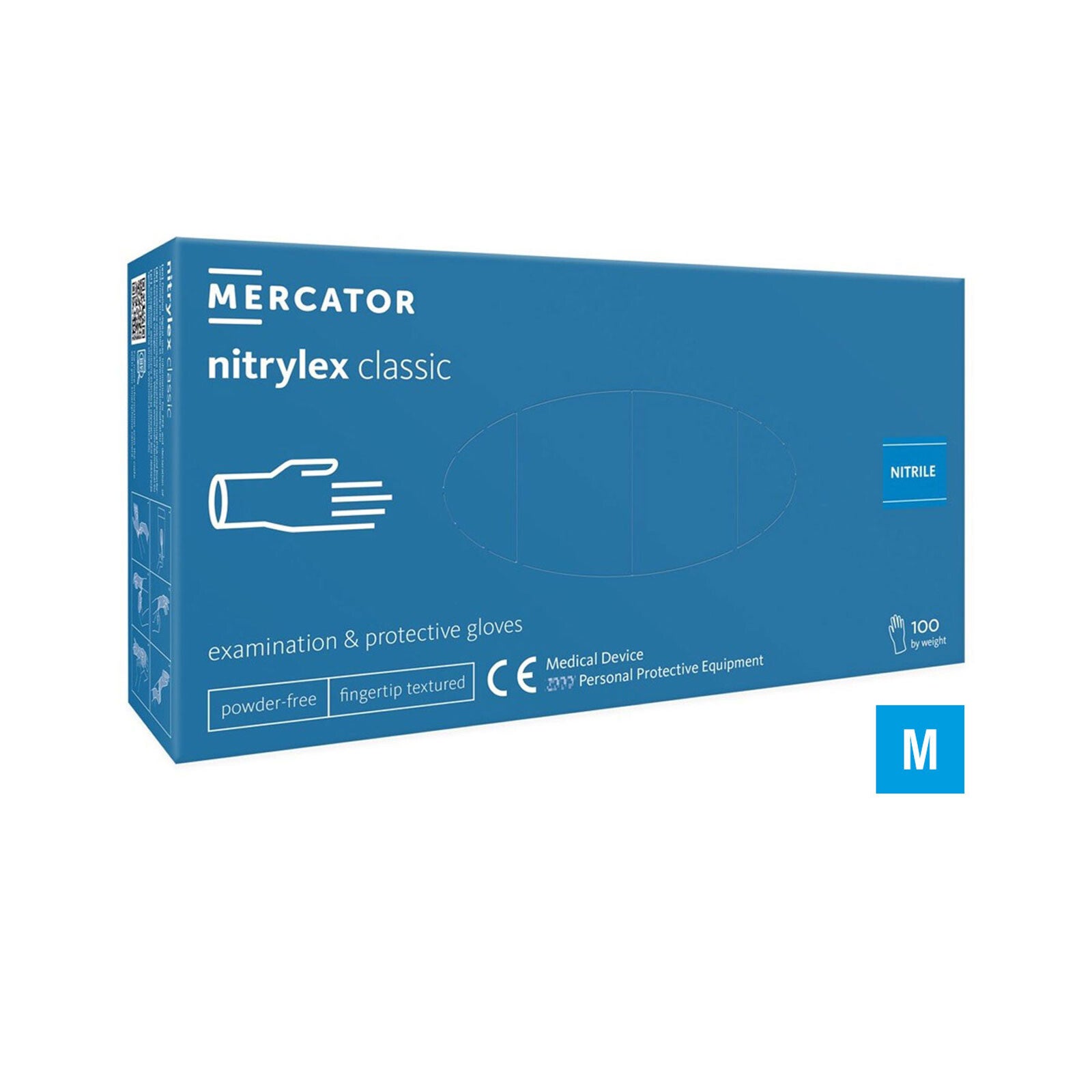 MERCATOR nitrylex® classic – Einweg-Untersuchungshandschuhe, blau Puderfreie Nitrilhandschuhe