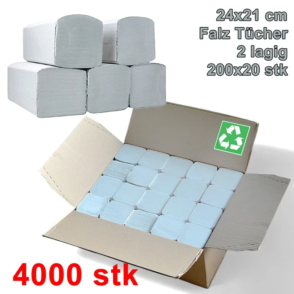 4000 Blatt Papierhandtücher V-Falz