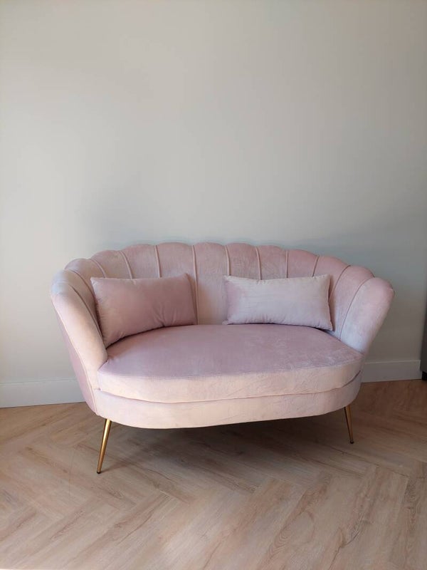 Trouwbankje velvet licht roze