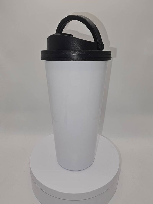 16oz Stainless steel insulated travel mug with screw on lid