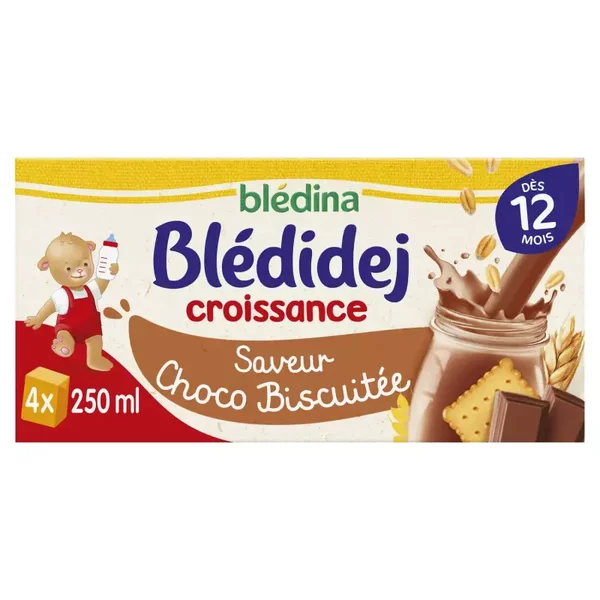 BLEDINA Babymilch und Müsli ab 12 Monaten mit Schokoladenkeksgeschmack, 250 ml (3 x St)