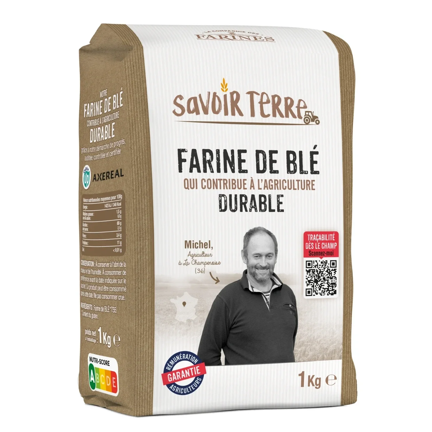 Weizenmehl Type T55 – LA CIE DES FARINES – 1 kg / 2 Stück