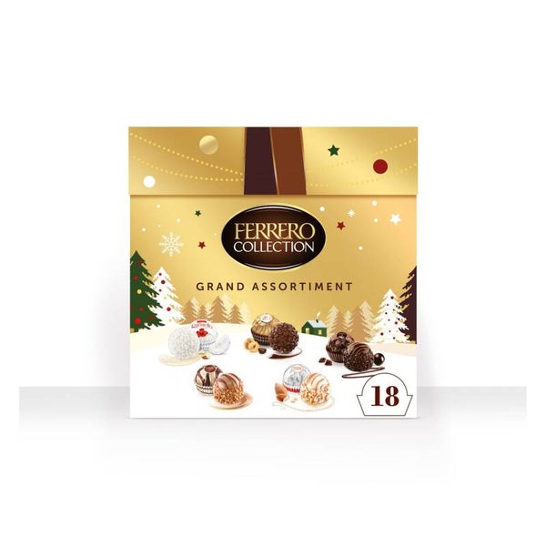 FERRERO Collection – Pralinenmix mit Milchschokolade, Kokos, Cappuccino, Mandel & Dunkel, 185 g