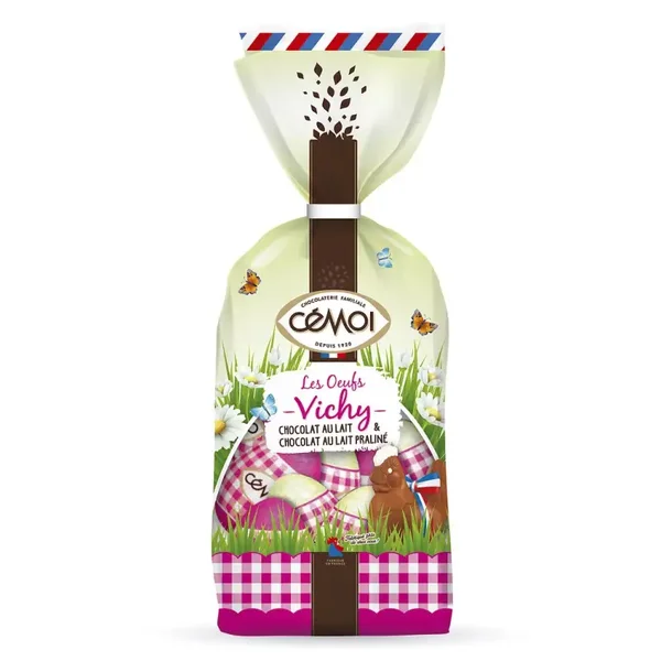 Cémoi Vichy-Milchschokoladeneier gefüllt mit Pralinen 162-g