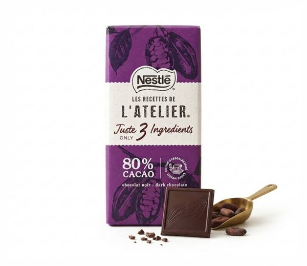 L' Atelier Tuste 3 Ingredients 80% Cacao /2 Stück/