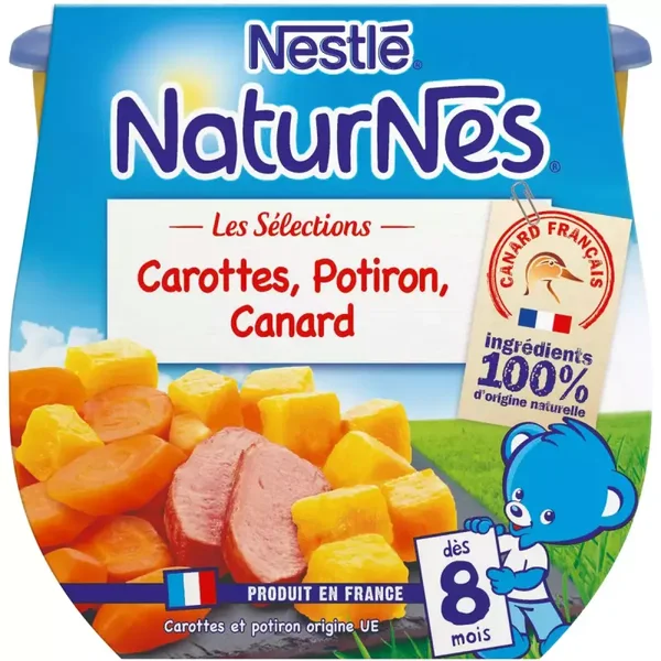 Babygericht ab 8 Monaten Karotten, Kürbis-Ente 200 g 🍖🥕 (3 x St)