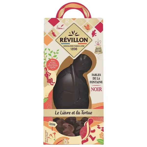 Révillon Chocolatier – Schildkröte aus dunkler Schokolade (Fables de la Fontaine) – 180 g