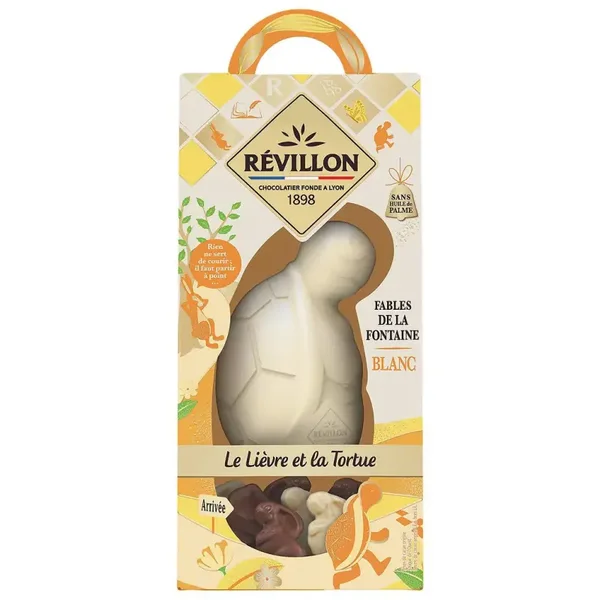Révillon Chocolatier Schildkröte aus weißer Schokolade – Fables de la Fontaine (180 g)