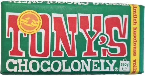 Tony’s Chocolonely – Vollmilchschokolade mit Haselnüssen 180 g