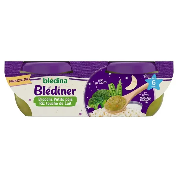 Blédiner Bol Brocolis Petits Pois Riz et Touche de Lait 400 g 🥦🌱🍚 (3 x St)