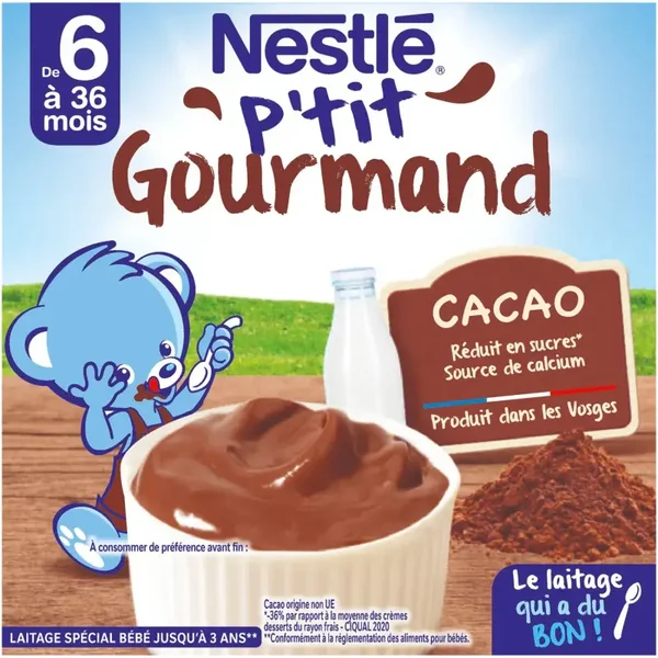 NESTLE P'tit Gourmand Babydessert ab 6 Monaten mit Kakao (3 x St)