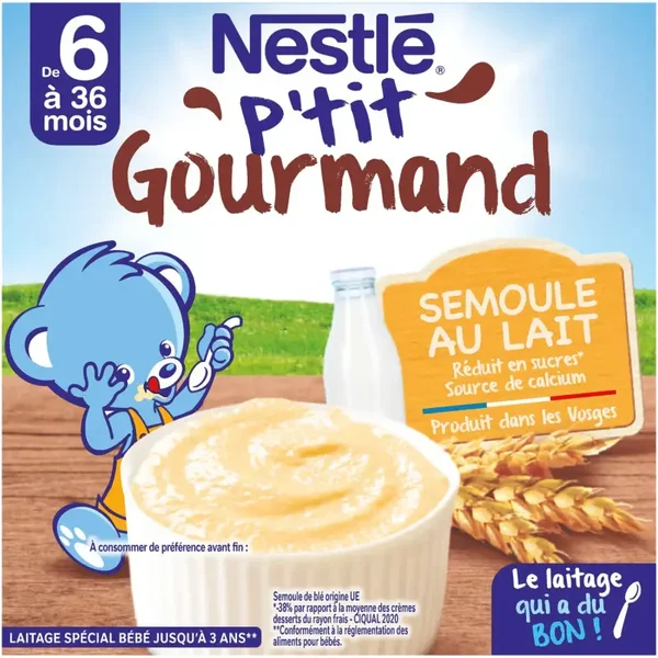 NESTLE P'tit Gourmand Babydesserts ab 6 Monaten Grieß 90 g 🍮 (3 x St)