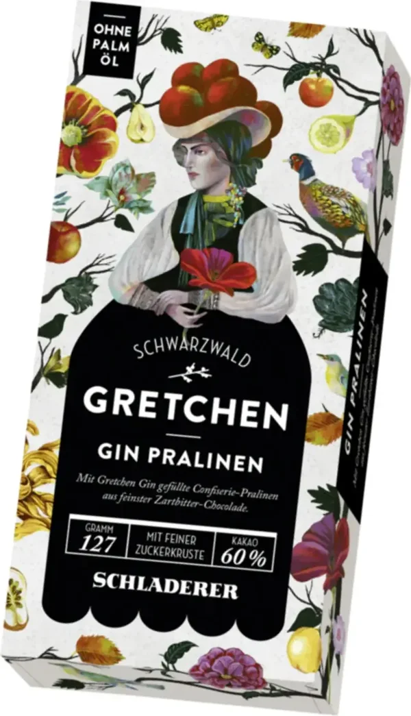 🍫 Schladerer Gretchen Gin Pralinen – Zartbitterschokolade gefüllt – 127 g