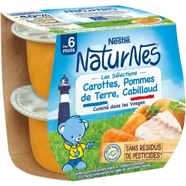NESTLE Babygericht ab 6 Monaten Karotten und Kabeljau 400 g 🐟🥕 (3 x St)