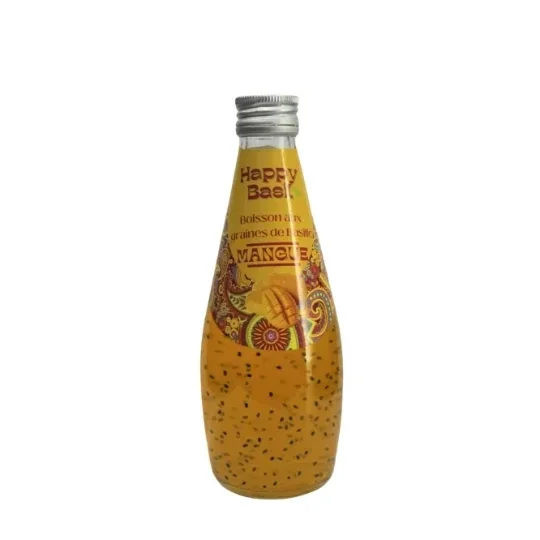 Mango-Basilikum-Drink mit Basilikumsamen –6 x  290 ml