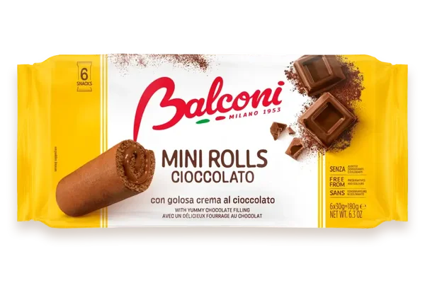 Balconi Mini Rolls Schokolade kaufen – Mini Kuchen 180g (6x30 g) 2 Stück