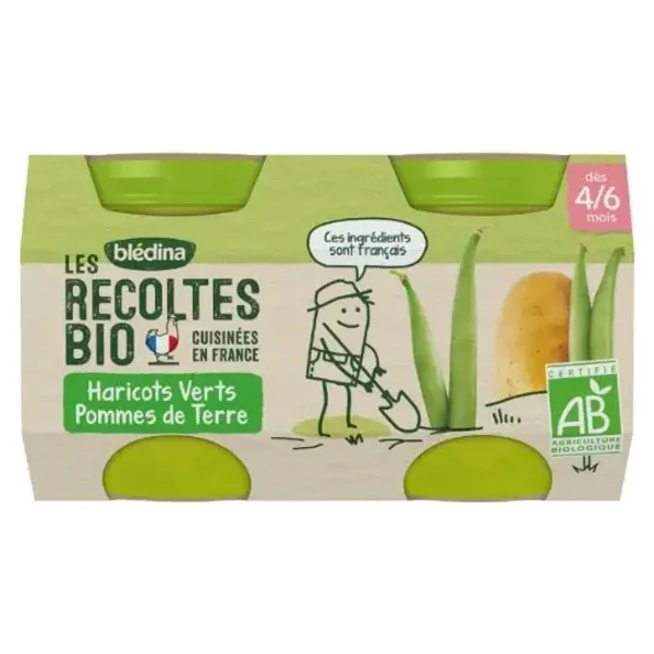 Blédina Les Récoltes Bio Babybrei Grüne Bohnen & Kartoffeln 2 x 130 g (3 x St)
