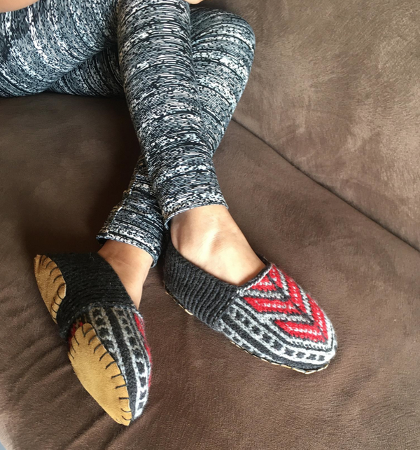 Wollen Sokken met suede anti-slip zool