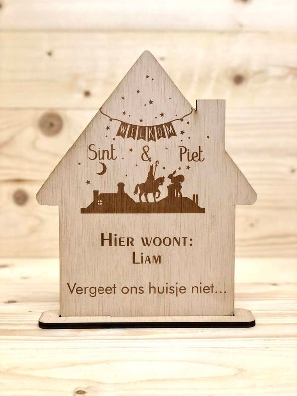 Houten Sinterklaas Huisje Met Je Eigen Naam