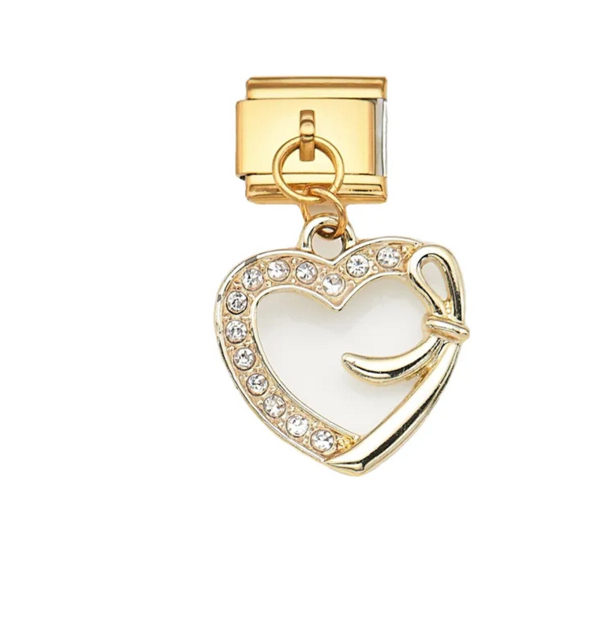 Gold stainless steel heart charm