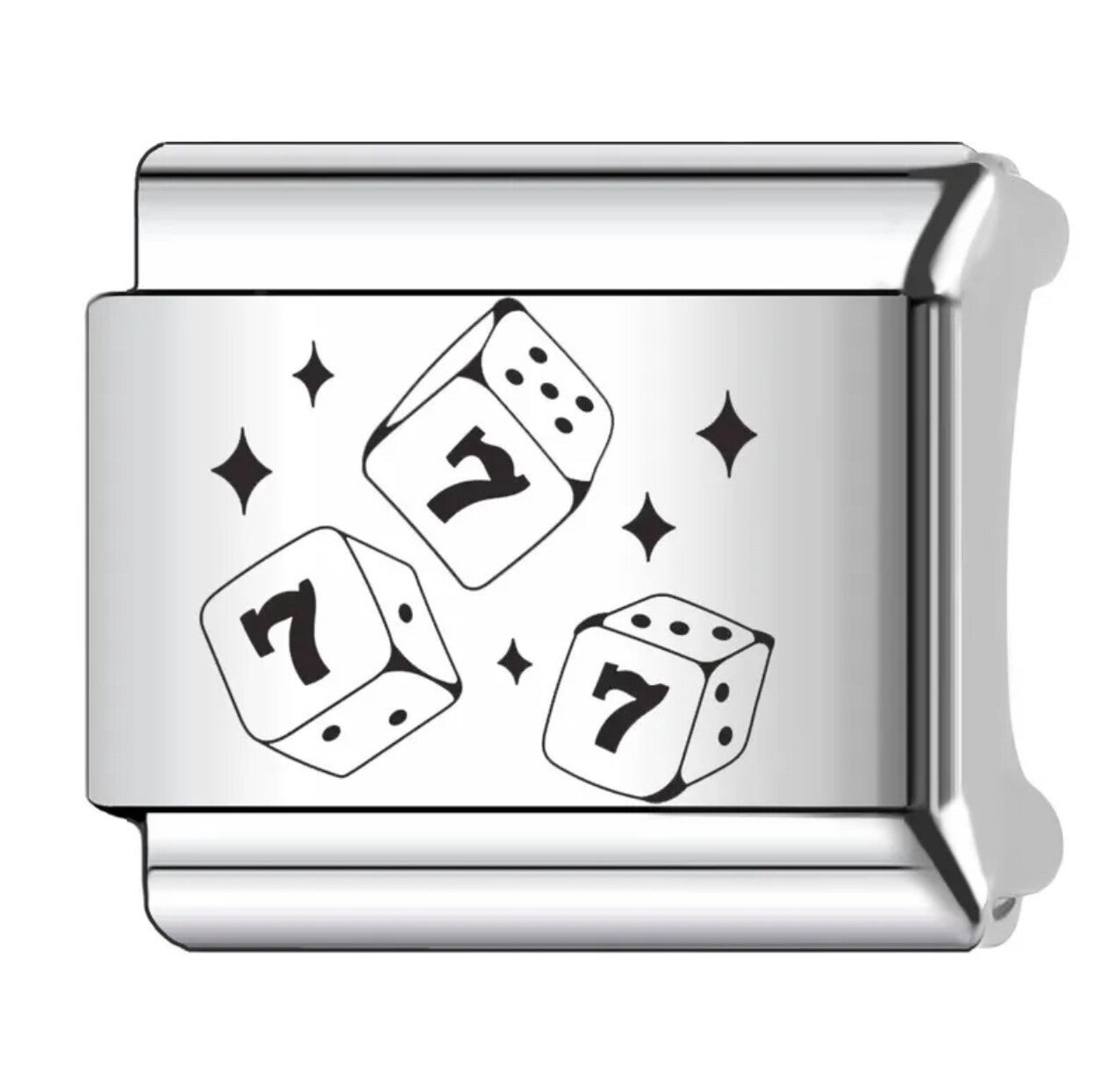 Silver stainless steel luck charm