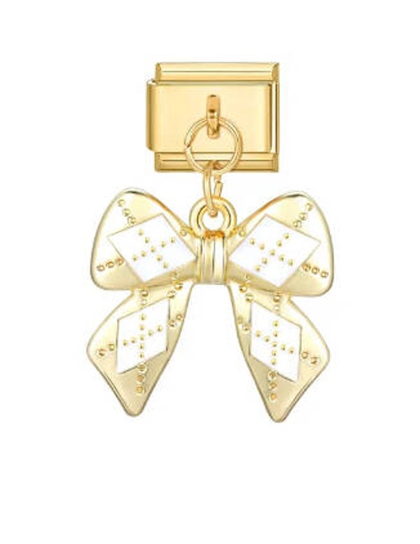 Gold stainless steel bow charm