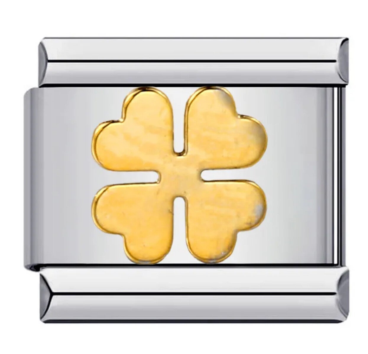 Gold & silver stainless steel leaf charm
