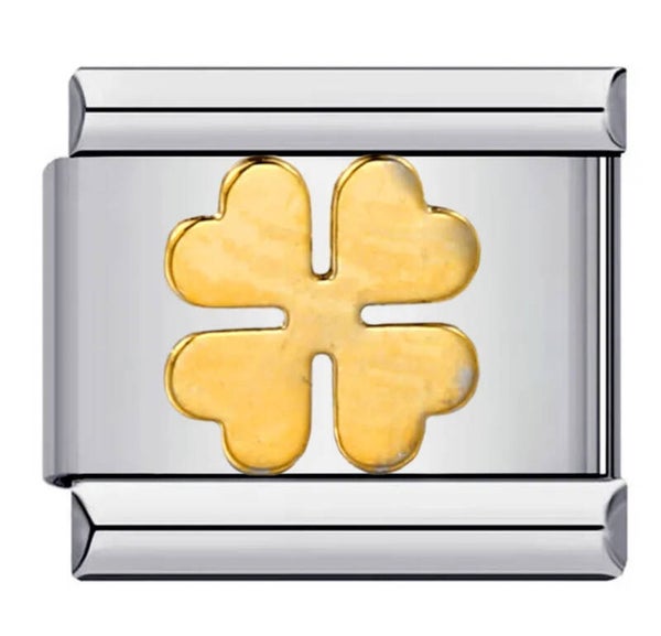 Gold & silver stainless steel leaf charm