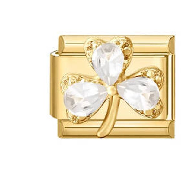 Stainless steel gold lucky charm