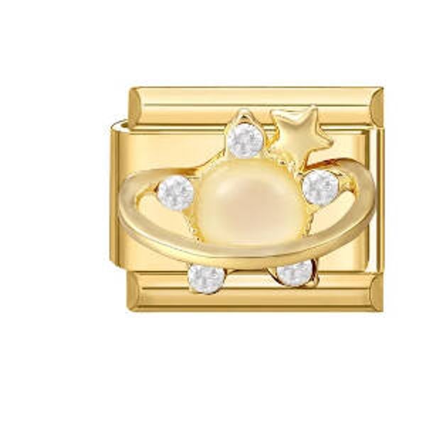 Stainless steel gold charm