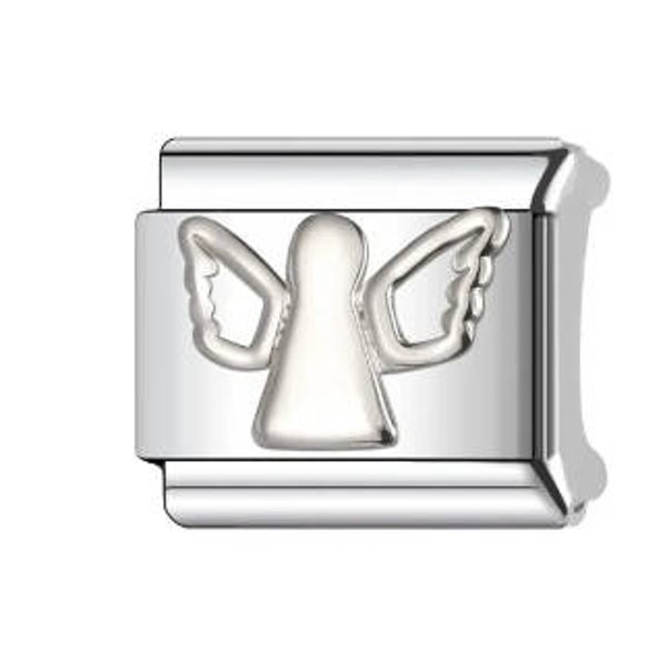 Stainless steel silver angel charm
