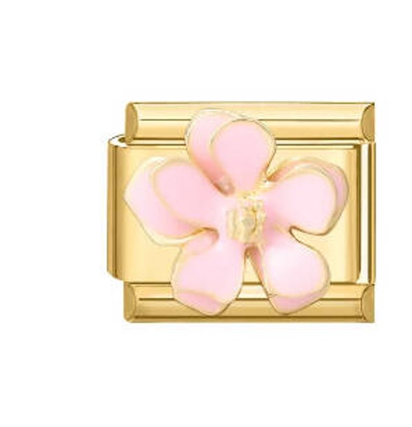 Stainless steel gold flower charm