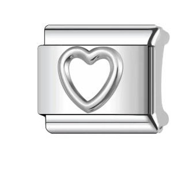 Stainless steel silver heart charm