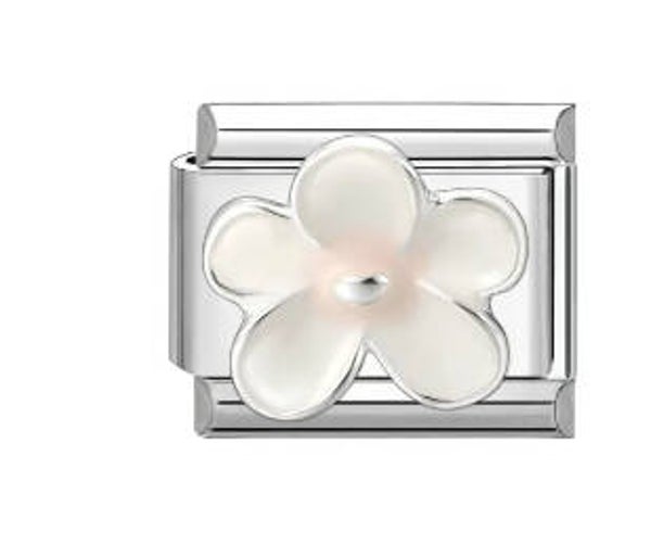 Stainless steel silver flower charm