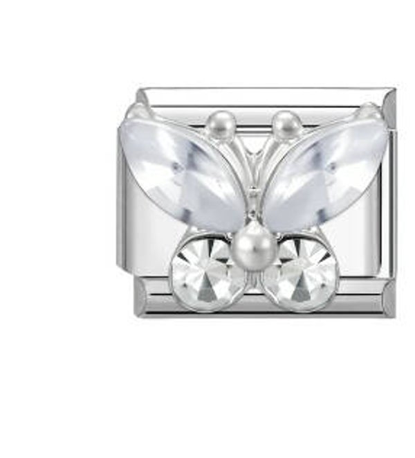 Stainless steel silver butterfly charm