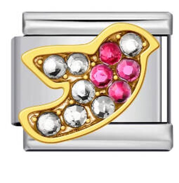 Gold & silver Robin charm