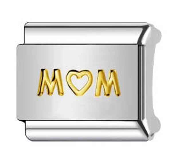 Gold and silver mum charm